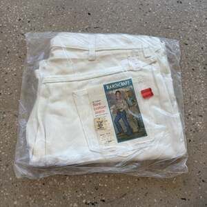NOS Vintage 70s Ranchcraft White Flared Jeans 38x30